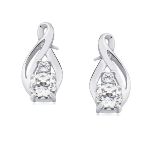 Cercei argint cu pietre DiAmanti Z1422E_W-DIA (Argint 925‰ 1,1 g.)